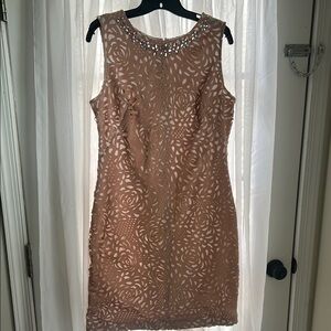 Elegant Tan Sleeveless Dress